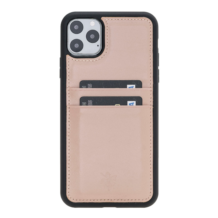 Luxury Pink Leather iPhone 11 Pro Max Back Cover Case with Card Holder - Venito – 1