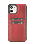 Luxury Red Leather iPhone 12 Back Cover Case with Card Holder - Venito – 1