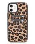 Luxury Leopard Leather iPhone 12 Back Cover Case with Card Holder - Venito – 1