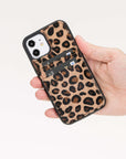 Luxury Leopard Leather iPhone 12 Back Cover Case with Card Holder - Venito – 2