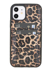 Luxury Leopard Print Leather iPhone 12 Back Cover Case with Card Holder - Venito – 1