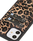 Luxury Leopard Print Leather iPhone 12 Back Cover Case with Card Holder - Venito – 3