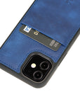 Luxury Blue Leather iPhone 12 Mini Back Cover Case with Card Holder - Venito – 3
