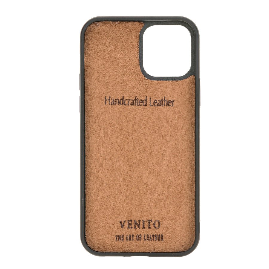 Luxury Black Crocodile Leather iPhone 12 Mini Back Cover Case with Card Holder - Venito – 4