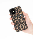 Luxury Leopard Print Leather iPhone 12 Mini Back Cover Case with Card Holder - Venito – 2