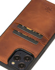 Luxury Brown Leather iPhone 12 Pro Back Cover Case with Card Holder - Venito – 3