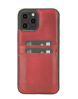 Luxury Red Leather iPhone 12 Pro Back Cover Case with Card Holder - Venito – 1
