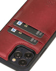 Luxury Red Leather iPhone 12 Pro Back Cover Case with Card Holder - Venito – 3