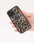 Luxury Leopard Print Leather iPhone 12 Pro Back Cover Case with Card Holder - Venito – 2