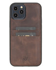 Luxury Dark Brown Leather iPhone 12 Pro Max Back Cover Case with Card Holder - Venito – 1
