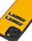 Luxury Yellow Leather iPhone 12 Pro Max Back Cover Case with Card Holder - Venito – 3