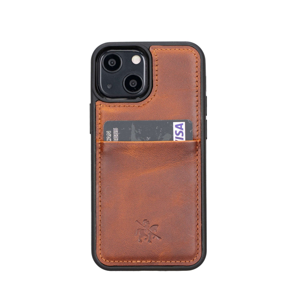 Best iPhone 13 Mini Leather Snap-On Case With Card Holder - Venito