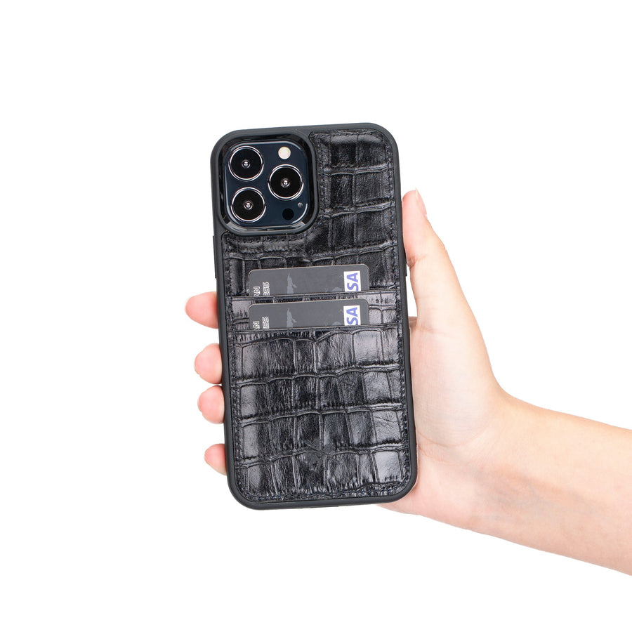 Cardholder Case for iPhone 14 Pro Max in Genuine Alligator