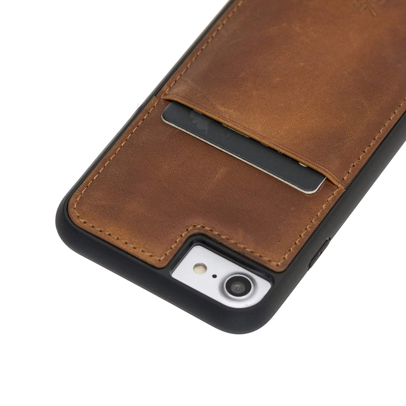 Luxury Brown Leather iPhone 6S Back Cover Case with Card Holder - Venito – 3