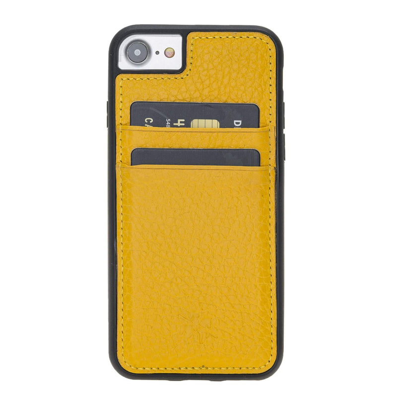 Luxury Yellow Leather iPhone 6S Back Cover Case with Card Holder - Venito – 1
