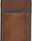 Luxury Brown Leather iPhone 7 Back Cover Case with Card Holder - Venito – 1