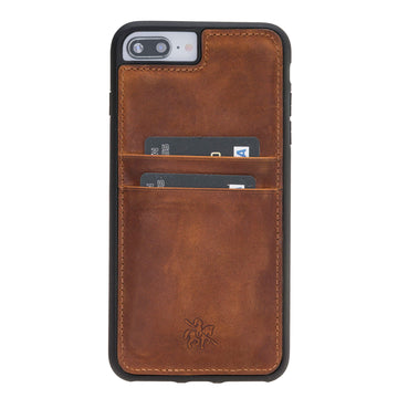 Funda tipo billetera de cuero Capri Snap On para iPhone 7 Plus