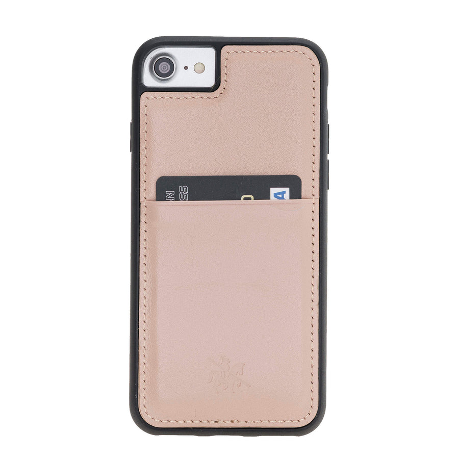Luxury Pink Leather iPhone 8 Back Cover Case with Card Holder - Venito – 1