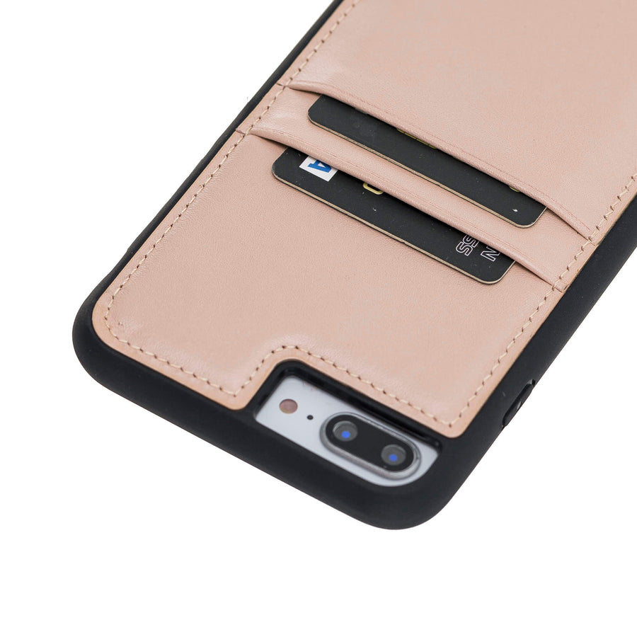 Funda tipo billetera de cuero Capri a presión para iPhone 8 Plus