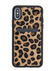 Luxury Leopard Leather iPhone X Back Cover Case with Card Holder - Venito – 1