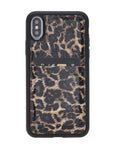 Luxury Leopard Print Leather iPhone X Back Cover Case with Card Holder - Venito – 1