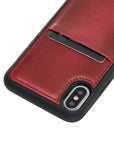 Luxury Red Leather iPhone XS Back Cover Case with Card Holder - Venito – 3