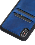 Luxury Blue Leather iPhone XS Max Back Cover Case with Card Holder - Venito – 3
