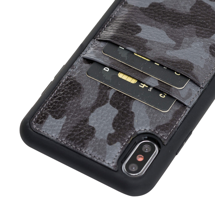 Luxury Camouflage Leather iPhone XS Max Back Cover Case with Card Holder - Venito – 3