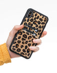 Luxury Leopard Leather iPhone XS Max Back Cover Case with Card Holder - Venito – 2