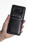Funda tipo billetera de cuero Capri Snap On para Samsung Galaxy S10 Plus