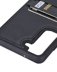 Luxury Black Leather Samsung Galaxy S21 FE Back Cover Case with Card Holder - Venito – 1