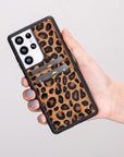 Luxury Leopard Leather Samsung Galaxy S21 Ultra Back Cover Case with Card Holder - Venito – 3