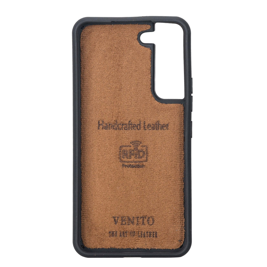 Luxury Brown Leather Samsung Galaxy S22 Back Cover Case with Card Holder - Venito – 3