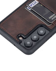 Luxury Dark Brown Leather Samsung Galaxy S22 Back Cover Case with Card Holder - Venito – 1