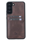 Luxury Dark Brown Leather Samsung Galaxy S22 Plus Back Cover Case with Card Holder - Venito – 2