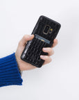 Funda tipo billetera de cuero Cosa Snap On para Samsung Galaxy S9