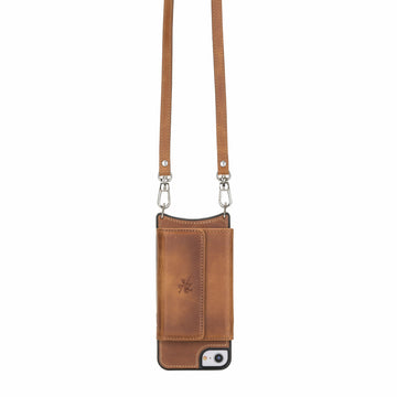 Bergamo Leather Crossbody Wallet Case for iPhone SE 2020