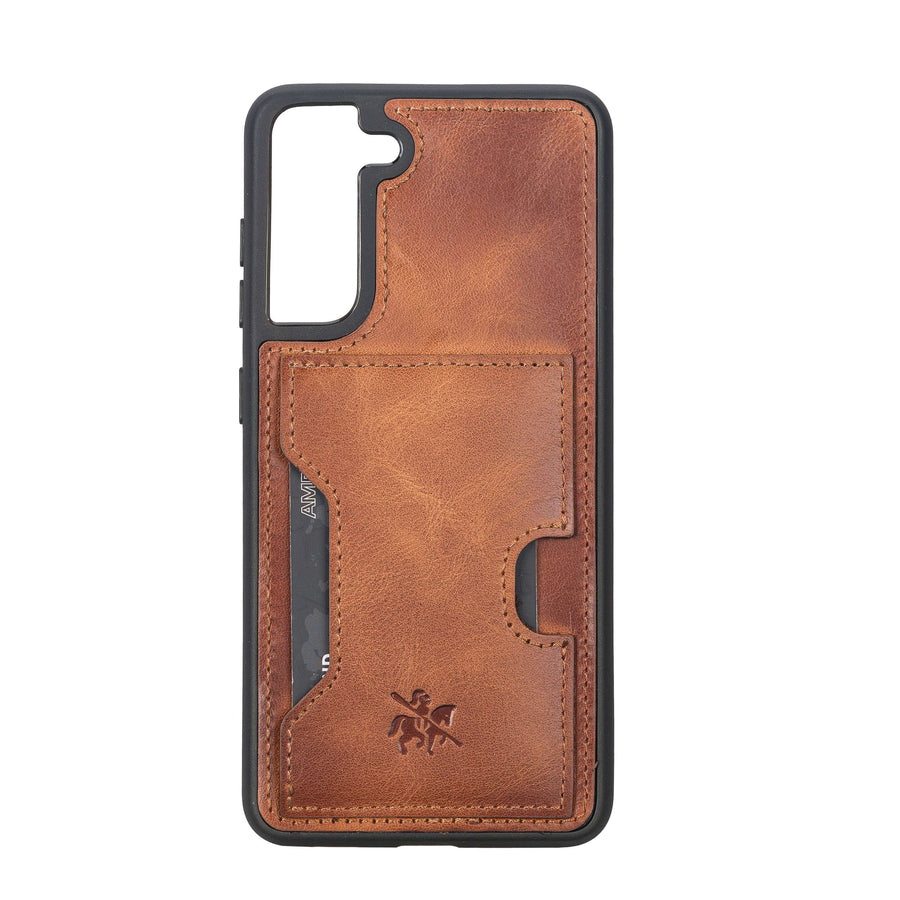 Luxury Brown Leather Samsung Galaxy S21 FE Detachable Wallet Case with Card Holder - Venito - 5