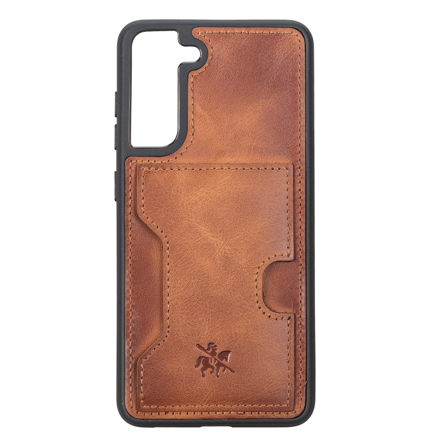 Luxury Brown Leather Samsung Galaxy S21 FE Detachable Wallet Case with Card Holder - Venito - 6