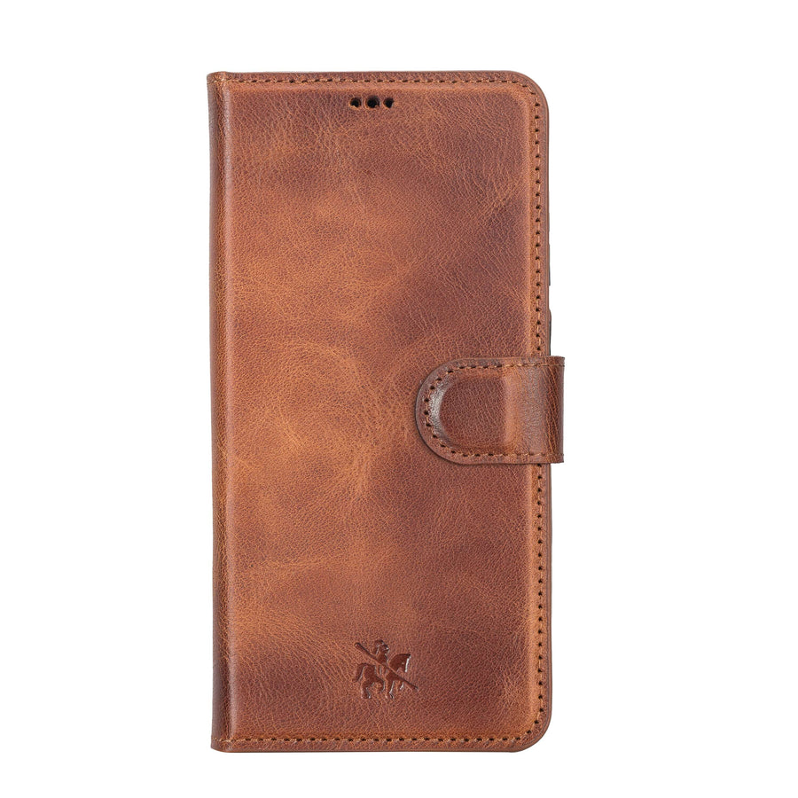 Luxury Brown Leather Samsung Galaxy S21 FE Detachable Wallet Case with Card Holder - Venito - 8