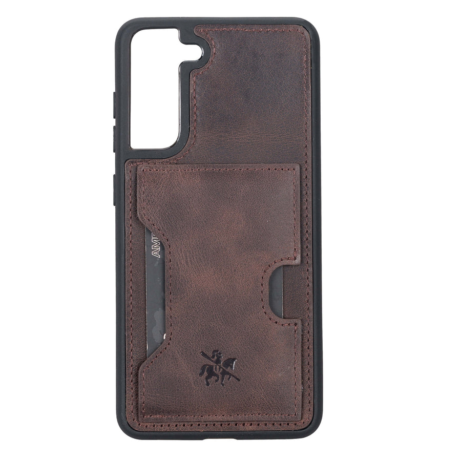 Luxury Dark Brown Leather Samsung Galaxy S21 FE Detachable Wallet Case with Card Holder - Venito - 5