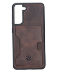 Luxury Dark Brown Leather Samsung Galaxy S21 FE Detachable Wallet Case with Card Holder - Venito - 6