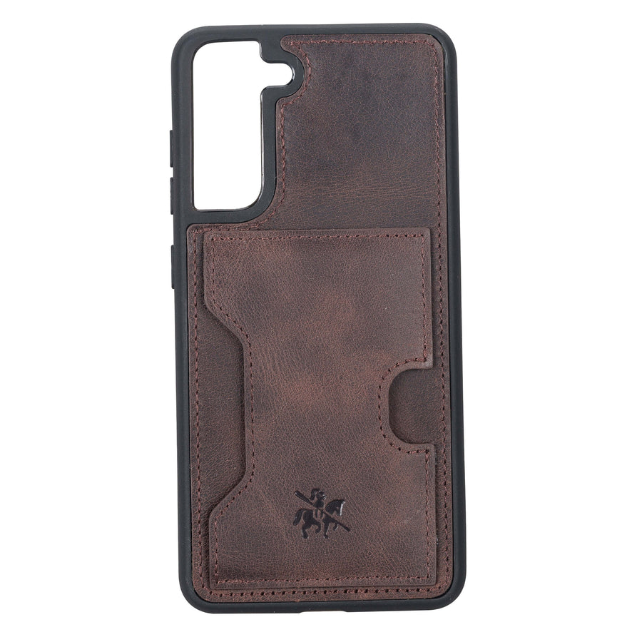 Luxury Dark Brown Leather Samsung Galaxy S21 FE Detachable Wallet Case with Card Holder - Venito - 6