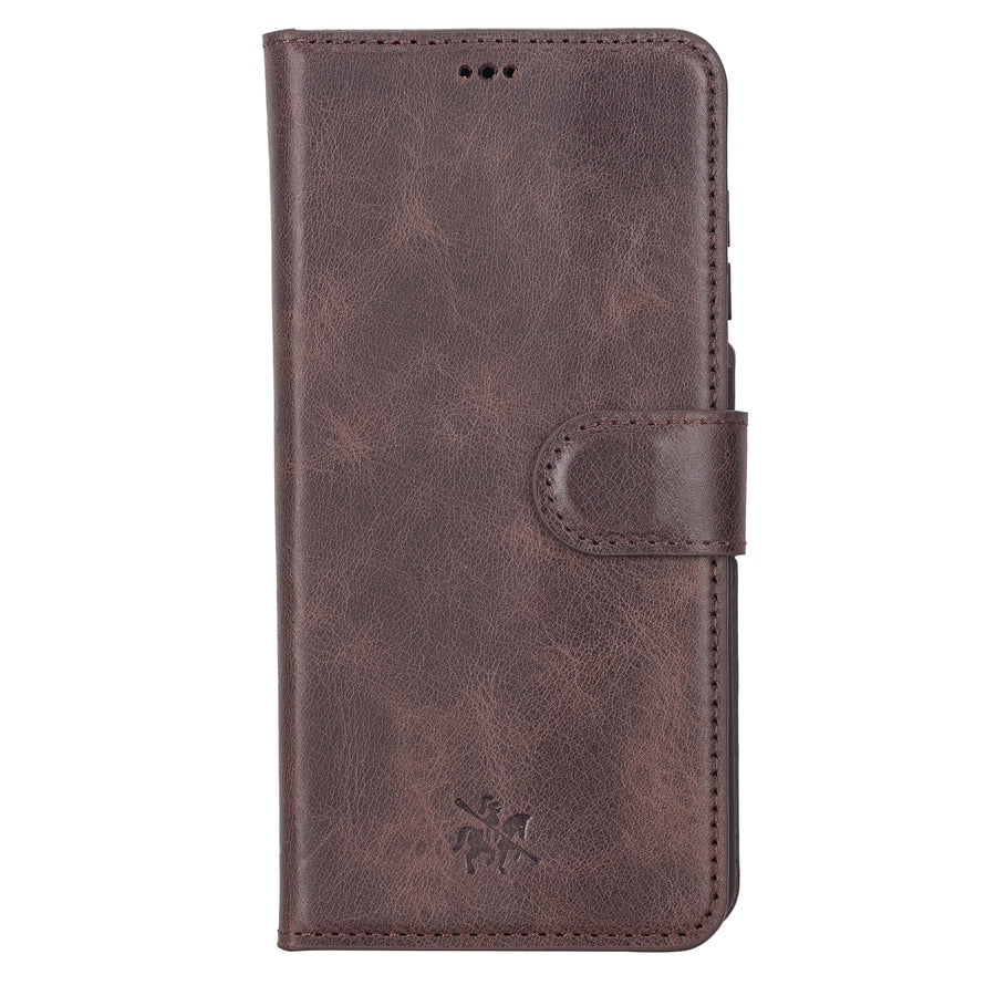 Luxury Dark Brown Leather Samsung Galaxy S21 FE Detachable Wallet Case with Card Holder - Venito - 8