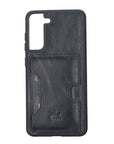 Luxury Black Leather Samsung Galaxy S21 FE Detachable Wallet Case with Card Holder - Venito - 5