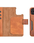 Luxury Brown Leather iPhone 12 Mini Detachable Wallet Case with Card Holder & MagSafe - Venito - 1