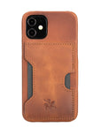 Luxury Brown Leather iPhone 12 Mini Detachable Wallet Case with Card Holder & MagSafe - Venito - 5