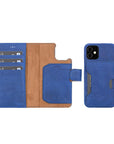 Luxury Blue Leather iPhone 12 Mini Detachable Wallet Case with Card Holder & MagSafe - Venito - 1