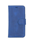 Luxury Blue Leather iPhone 12 Mini Detachable Wallet Case with Card Holder & MagSafe - Venito - 6