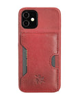 Luxury Red Leather iPhone 12 Mini Detachable Wallet Case with Card Holder & MagSafe - Venito - 5